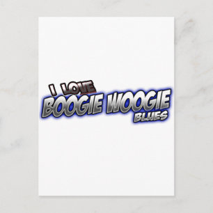 I Love Boogie Woogie BLUES music Postcard