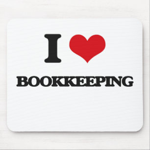 I Love Bookkeeping Mouse Pad