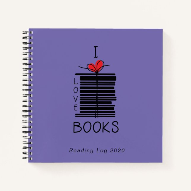"I Love Books" 2021 Reading Log Notebook (Front)