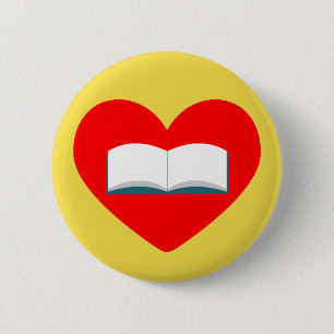 I Love Books 2 Inch Round Button
