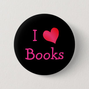 I Love Books 2 Inch Round Button