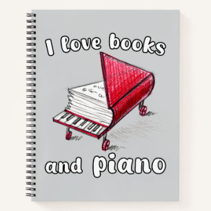 I Love Books And Piano, Authentic Freehand Art