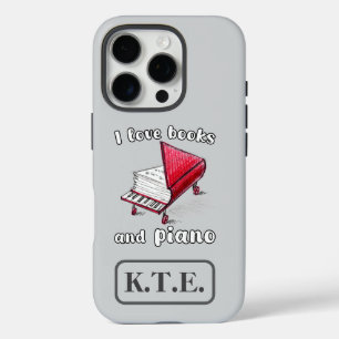 I Love Books And Piano, Authentic Freehand Art iPhone 16 Pro Case