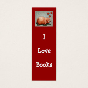 I LOVE BOOKS BOOKMARK WITH PIGGY