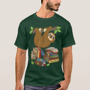 I Love Books Chibi Anime Sloth s Book Lover  T-Shirt