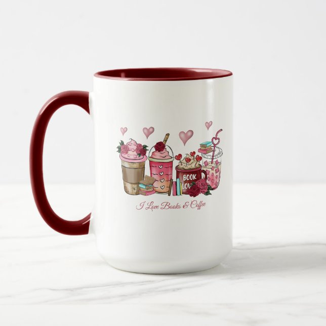 I Love Books & Coffee Mug (Left)