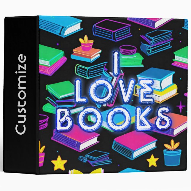 I Love Books Colourful Binder (Front/Spine)