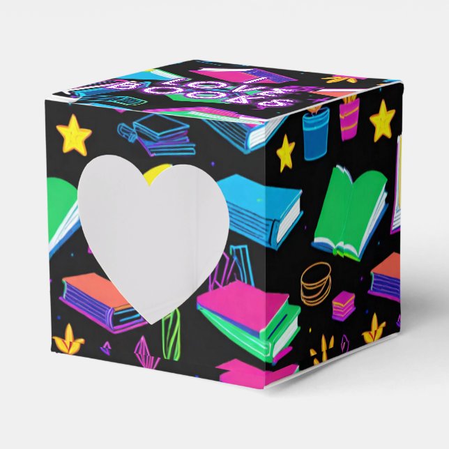I Love Books Colourful Cube Favor Box (Front Side)