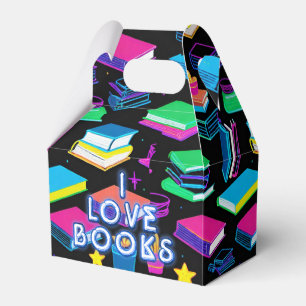 I Love Books Colourful Gable Favor Box