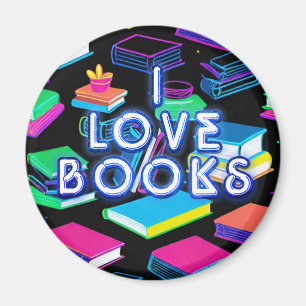 I Love Books Colourful Magnet