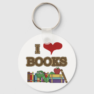 I Love Books Keychain