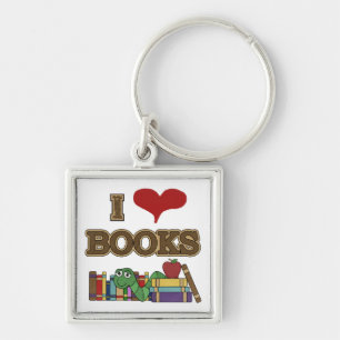 I Love Books Keychain