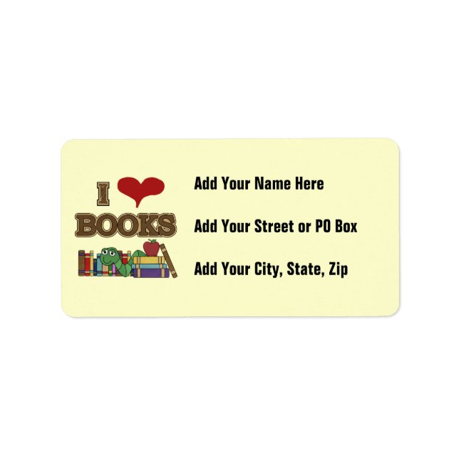 I Love Books Label (Front)