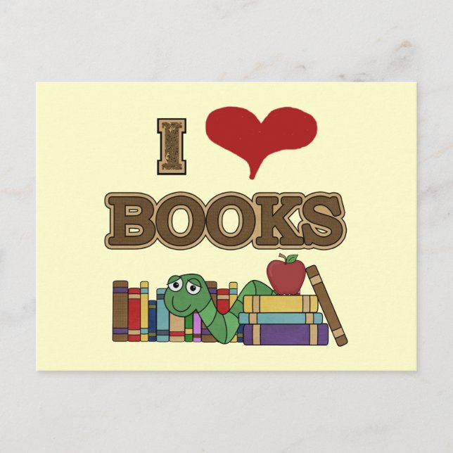 I Love Books Postcard (Front)