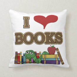 I Love Books Throw Pillow