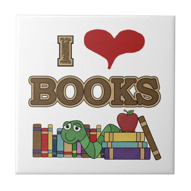 I Love Books Tile (Front)
