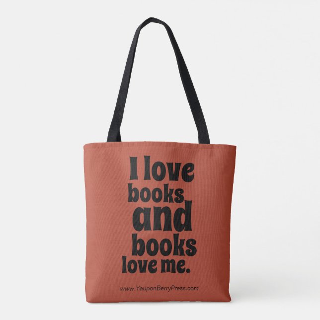I Love Books Tote (autumn orange) (Back)