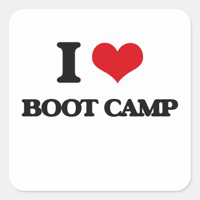 I Love Boot Camp Square Sticker (Front)