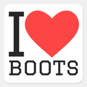 I love boots square sticker