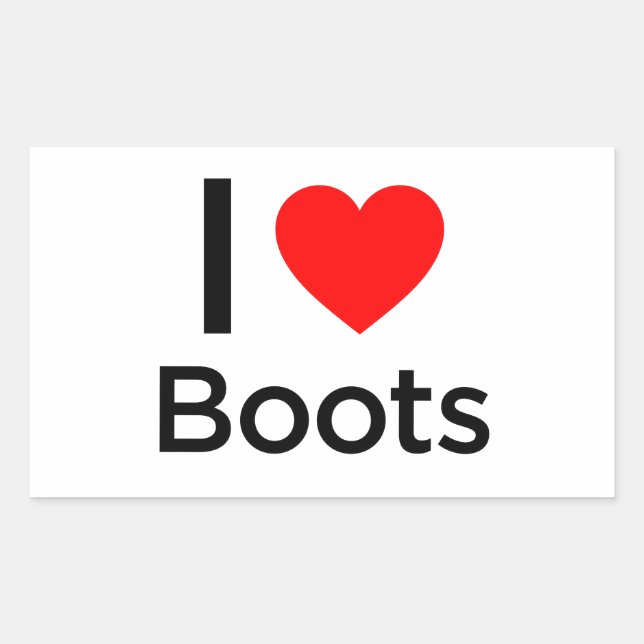 I Love Boots Sticker (Front)