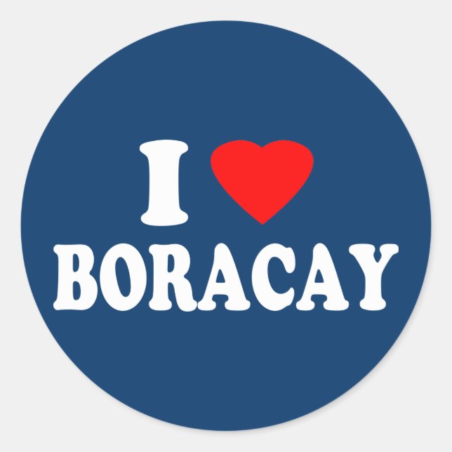 I Love Boracay Classic Round Sticker (Front)