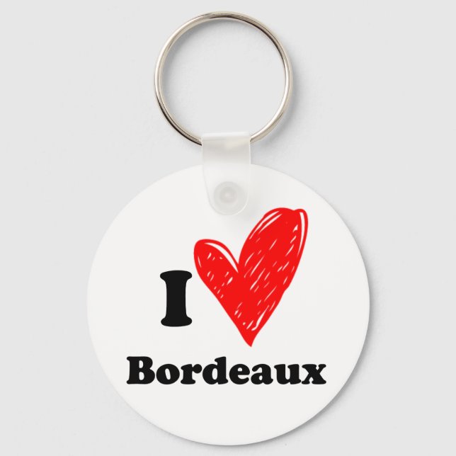 I love Bordeaux Keychain (Front)