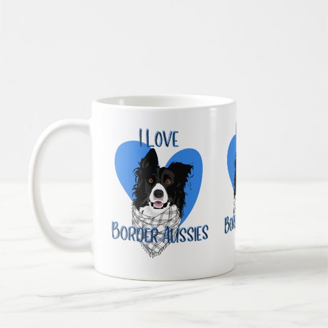 I Love Border Aussies Enthusiast  Coffee Mug (Left)