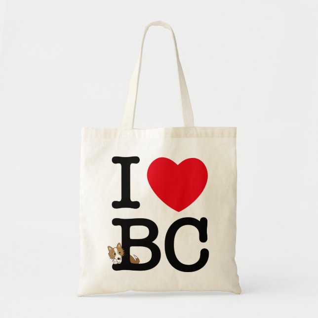 I love border collie! Bag (Red Ears) (Front)