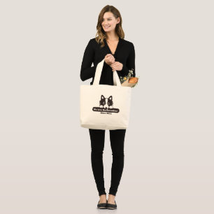 I love border collie large tote bag