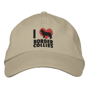 I Love Border Collies Embroidered Hat