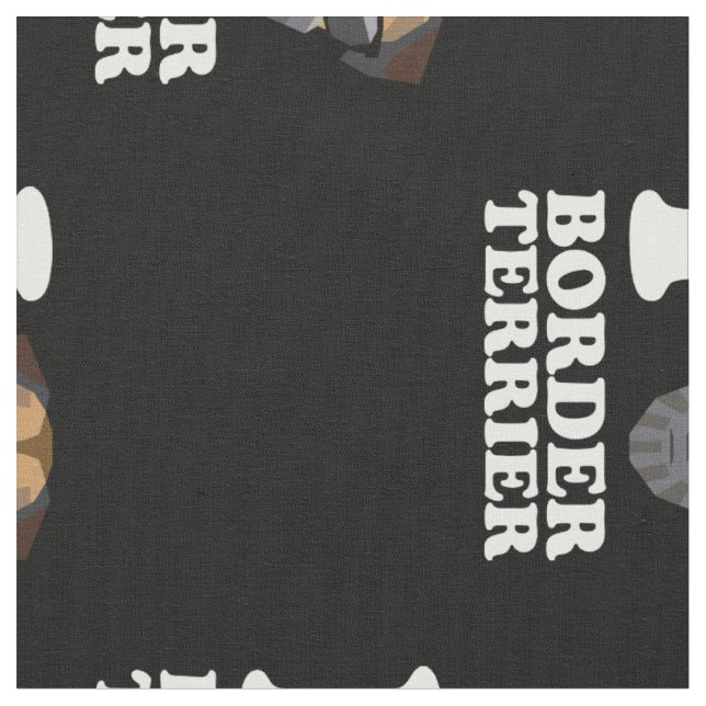 I Love Border Terrier -2- Fabric (Close Up)
