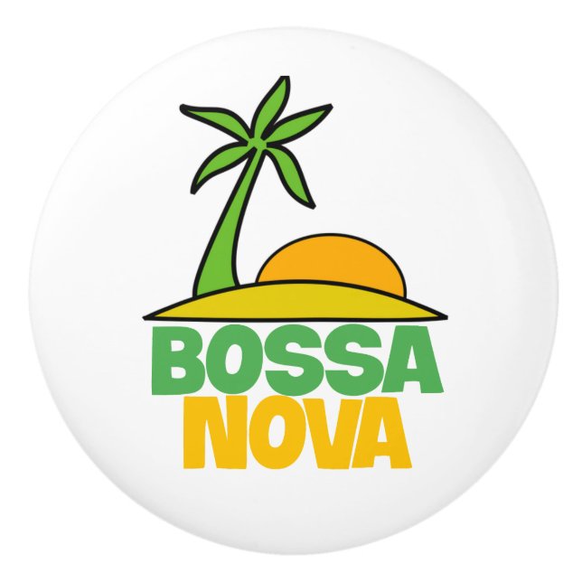 I love Bossa Nova gift for brazillian music lovers Ceramic Knob (Front)