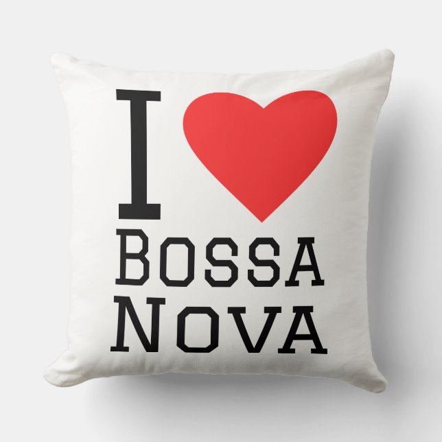 I love Bossa nova square sticker Throw Pillow (Front)