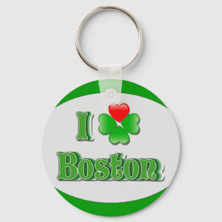 i Love Boston - Clover Keychain