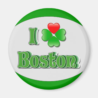 i Love Boston - Clover Magnet