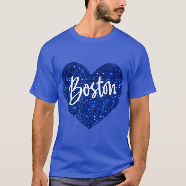 I Love Boston Massachusetts Cute Heart Gift T-Shirt (Front)