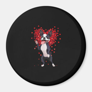 I Love Boston Terrier Funny Heart Valentine Gift Magnet