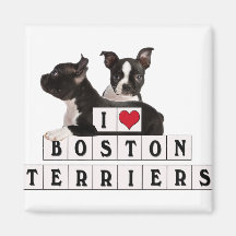 I LOVE BOSTON TERRIERS BLOCKS