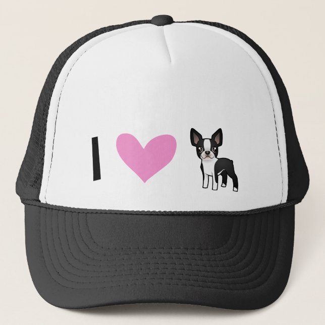 I Love Boston Terriers Trucker Hat (Front)