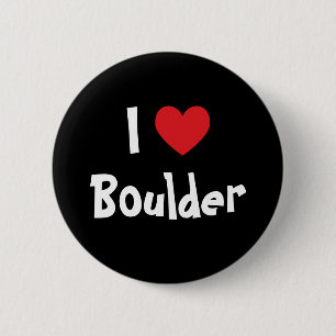 I Love Boulder 2 Inch Round Button
