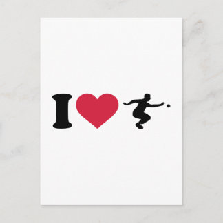 I love Boule Boccia Player Postcard