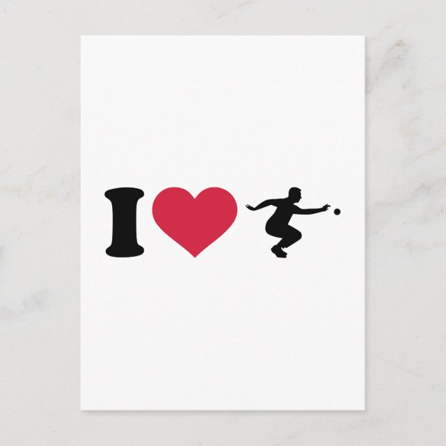 I love Boule Boccia Player Postcard (Front)