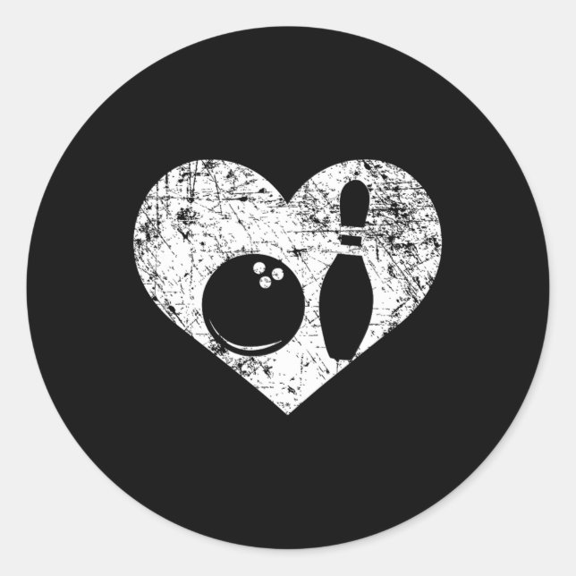I Love Bowling  Classic Round Sticker (Front)