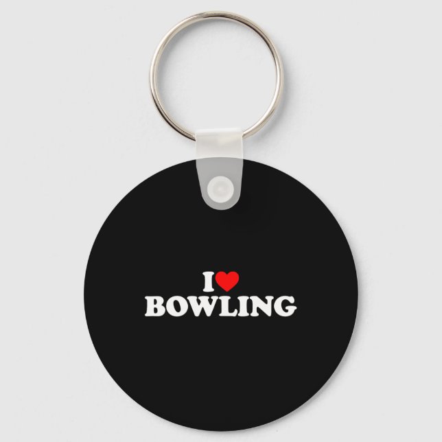 I Love Bowling  Keychain (Front)