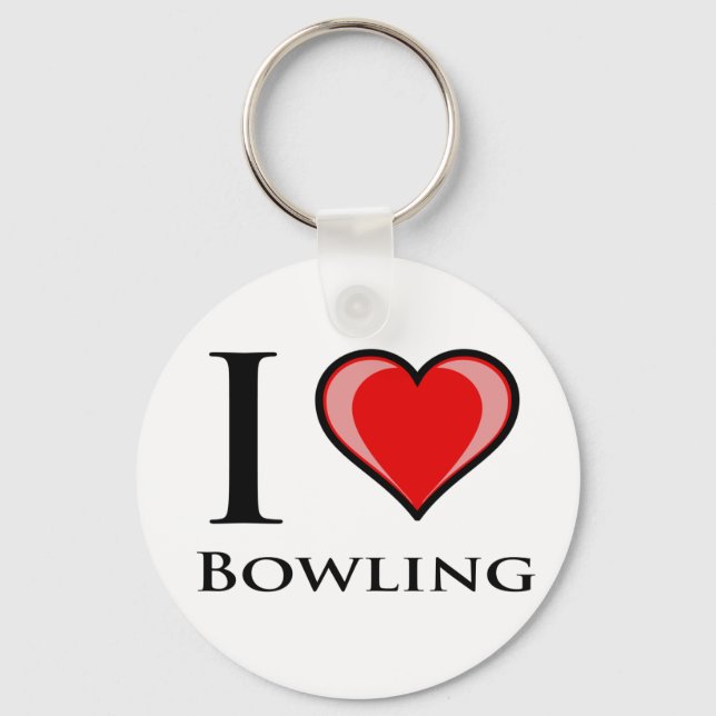 I Love Bowling Keychain (Front)