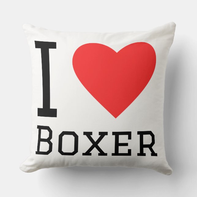 I love boxer throw pillow (Front)