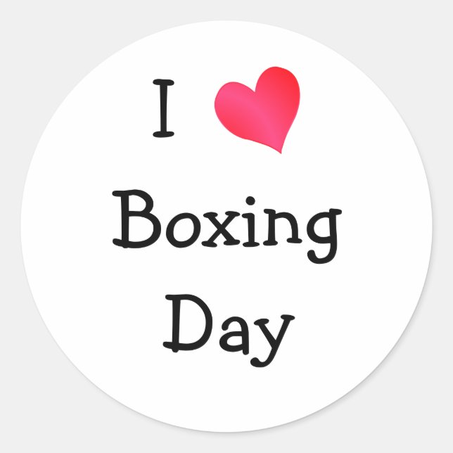 I Love Boxing Day Classic Round Sticker (Front)