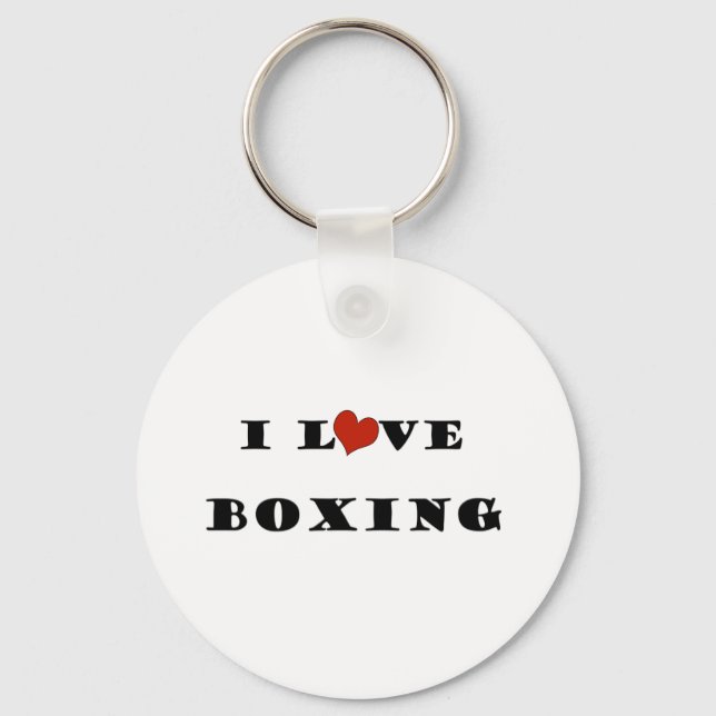 I Love Boxing.png Keychain (Front)