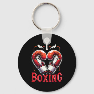 I Love Boxing Red Boxing Gloves Heartshape Love Bo Keychain