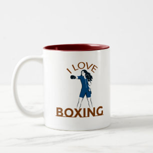 I Love Boxing  Two-Tone Coffee Mug